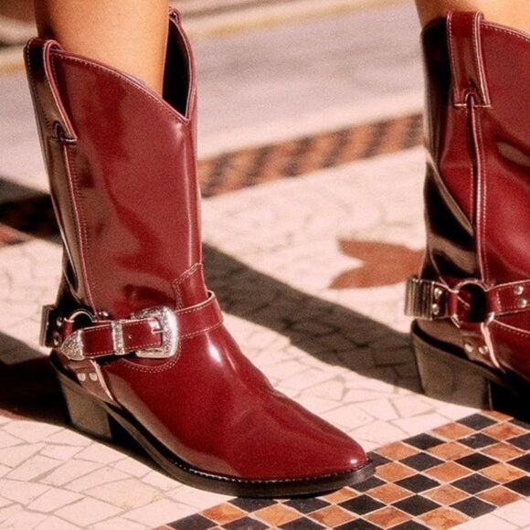 NWOB FREE PEOPLE Ridge Leather Western Boots 37 - Picture 13 of 13